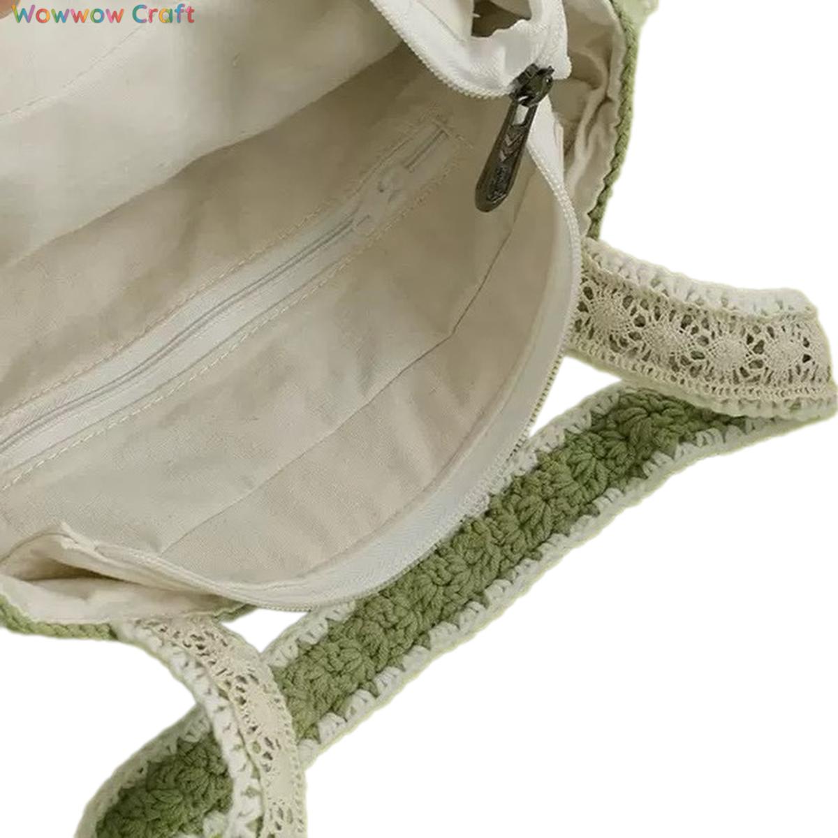 Shoulder Bags,Totes,Handmade Crochet Bags,Matcha Colored Flower Slices Granny Square Tote crocheted with Snow Fairy Yarn - High quality handmade crocheted shoulder bag